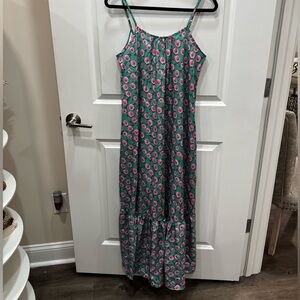 Floral Green & Pink Spaghetti-Strap Maxi Dress so cute! 🥰